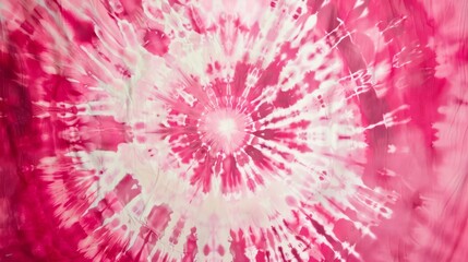 Vibrant Pink and White Tie-Dye Burst Pattern with Radiating Energy.