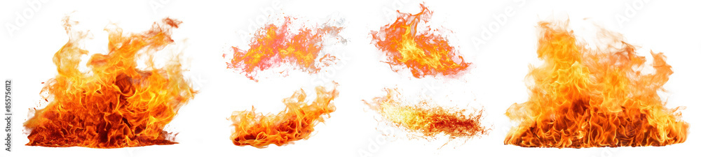 Canvas Prints png fire burning effect transparent cut out element set