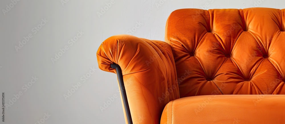 Poster orange armchair. modern designer chair on white background. texture chair. with copy space image. pl