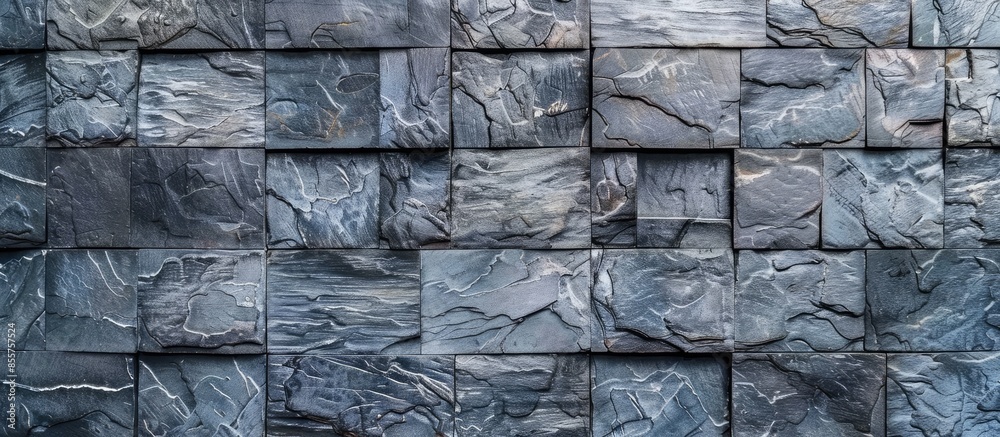 Poster Gray stone wall texture with abstract pattern background. with copy space image. Place for adding text or design