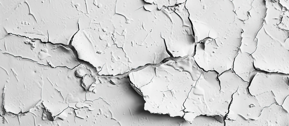 Aufkleber cracked flaking white paint on the wall texture background. grunge and rough texture background. wit