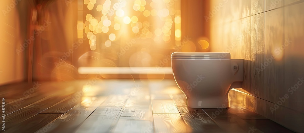 Poster BLURRED BACKGROUND TOILET. with copy space image. Place for adding text or design