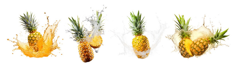 PNG Pineapple fruit plant food.  cut out element set