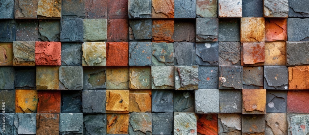Aufkleber Texture of the block on the wall. with copy space image. Place for adding text or design