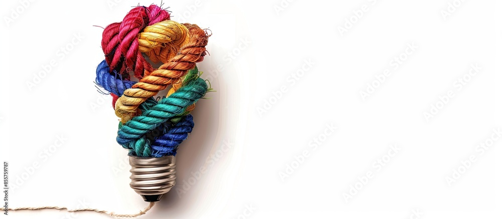 Poster creative diversity idea symbol and strong ideas concept as a creativity light bulb made of diverse r