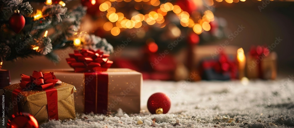 Leinwandbilder gift boxes with presents under the christmas tree. preparation for the celebration of the new year. 