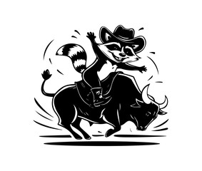 a cartoon of a raccoon with a t-shirt that says racco