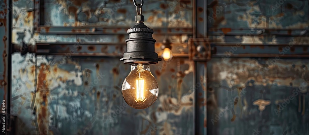 Poster Light fixture handmade in vintage style, close-up. with copy space image. Place for adding text or design