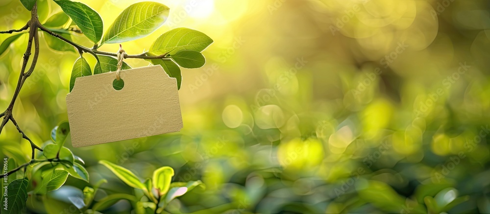 Poster Green Eco Friendly Label. Copy space image. Place for adding text or design