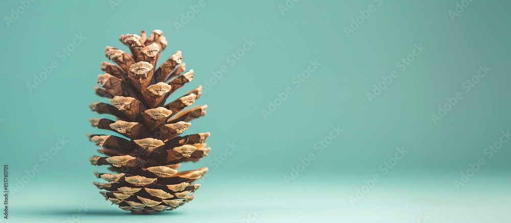 Poster a pine cone on pastel background christmas design. with copy space image. place for adding text or d