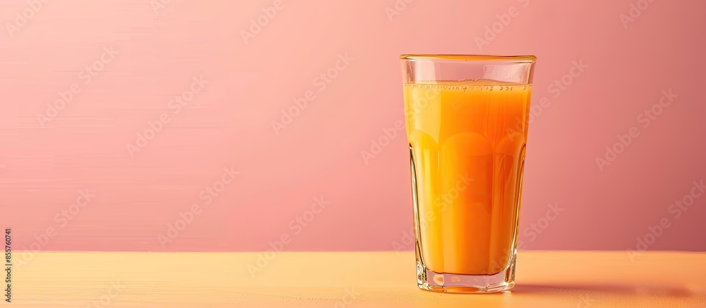 Leinwandbilder fresh apple juice in glass isolated on pastel background. with copy space image. place for adding te