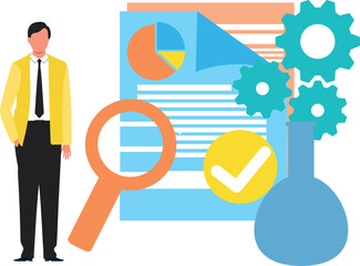 The boy is looking for a chart document.