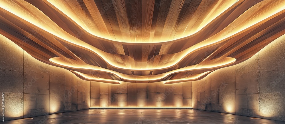 Aufkleber Ceiling design with lighting decorations. with copy space image. Place for adding text or design