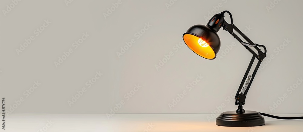 Poster Desk lamp with a power regulator set isolated on white background. with copy space image. Place for adding text or design