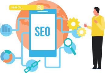 The guy is looking at SEO optimization.