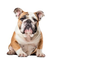 Obraz premium White background with a bulldog animal in front