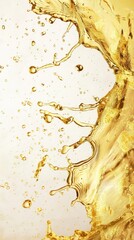 Obraz premium A splash of yellow liquid is splashing out of a container. The liquid is yellow and he is a type of juice
