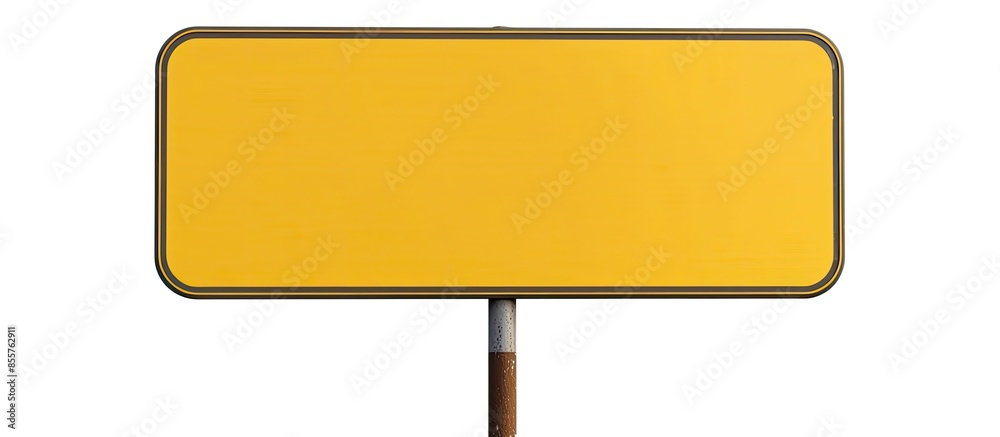 Poster Blank yellow road sign or Empty traffic signs isolated on white background. Copy space image. Place for adding text or design
