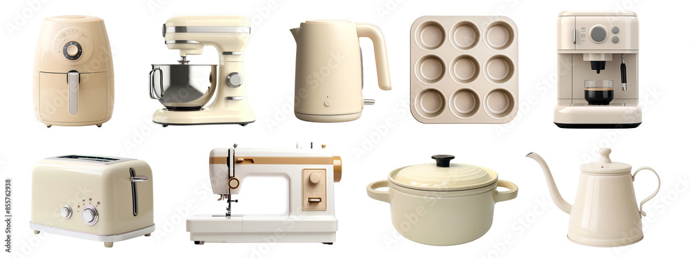 Sticker png kitchen appliance cut out element set