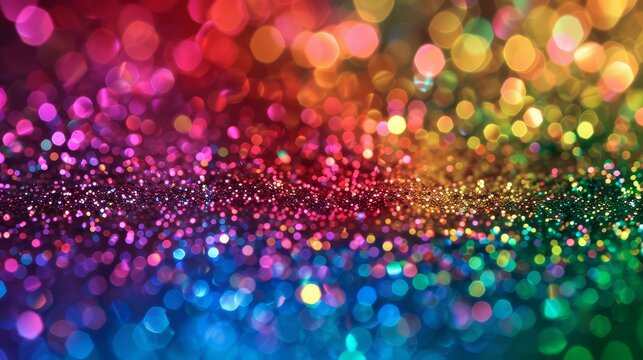 Celebration backdrop features dazzling multicolored abstract orbs