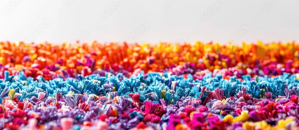 Poster colorful carpet photo on white background. with copy space image. place for adding text or design