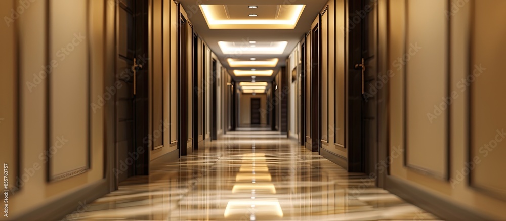 Poster Hotel corridor. with copy space image. Place for adding text or design