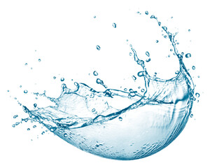 Water splash flowing out from hemisphere shape