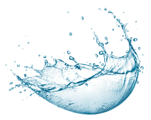 Water splash flowing out from hemisphere shape