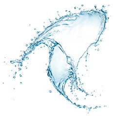 Blue water splash isolated