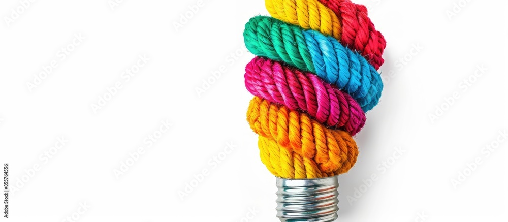 Poster creative diversity idea symbol and strong ideas concept as a creativity light bulb made of diverse r