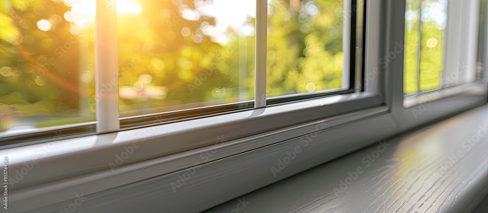 Poster Closeup shot of plastic vinyl window with aeration. with copy space image. Place for adding text or design