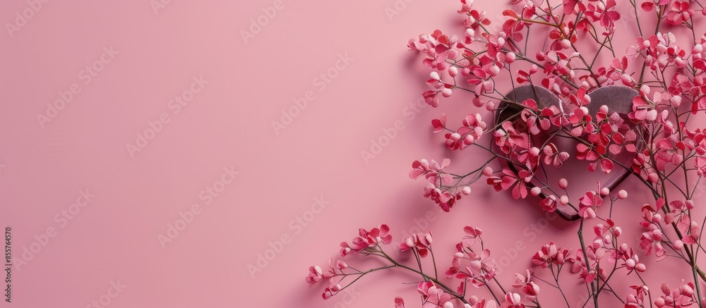 Poster Valentines day heart shaped decoration background. with copy space image. Place for adding text or design