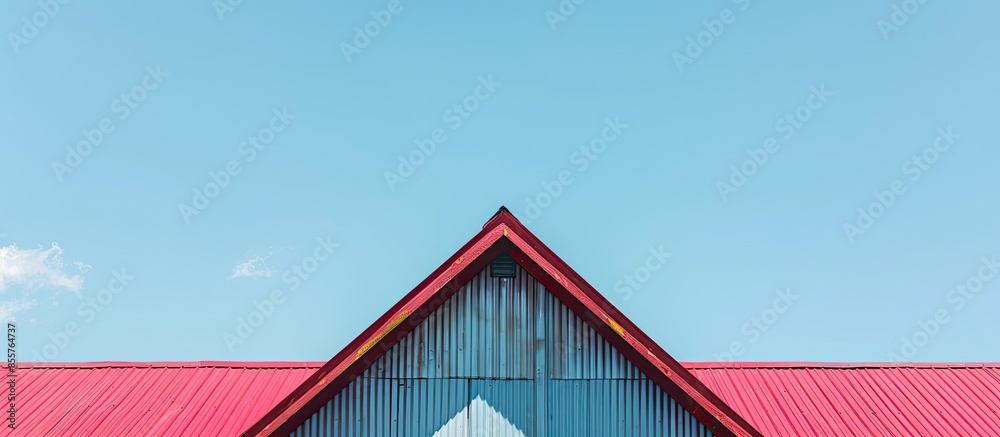 Poster iron triangle roof. with copy space image. Place for adding text or design