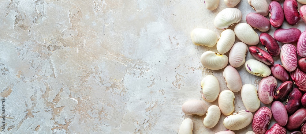Leinwandbilder pusta beans with soft white scenes pastel background. with copy space image. place for adding text o