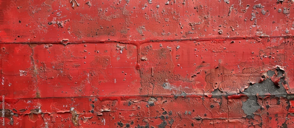 Poster red lacquered wood and raw cement surface close up background. with copy space image. Place for adding text or design