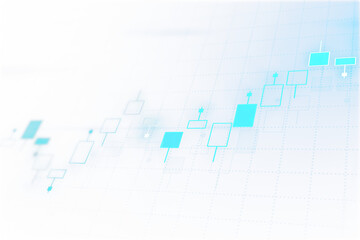 An abstract image of blue geometric shapes on a gradient white background that fades to transparency, depicting a technology concept