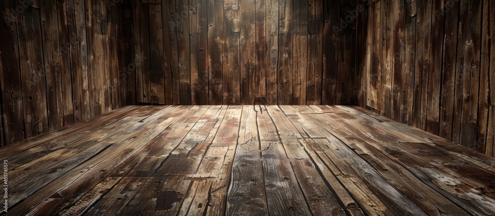 Poster Old wood room. with copy space image. Place for adding text or design