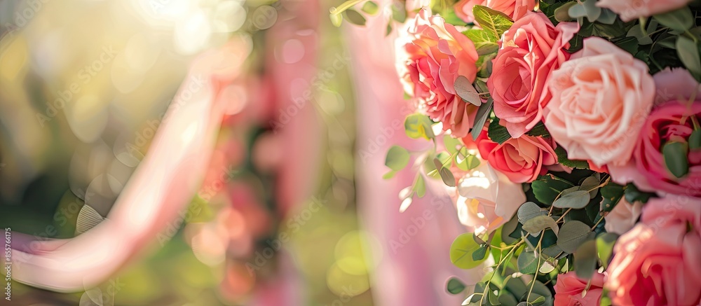 Fototapete close up of event decorations. with copy space image. Place for adding text or design