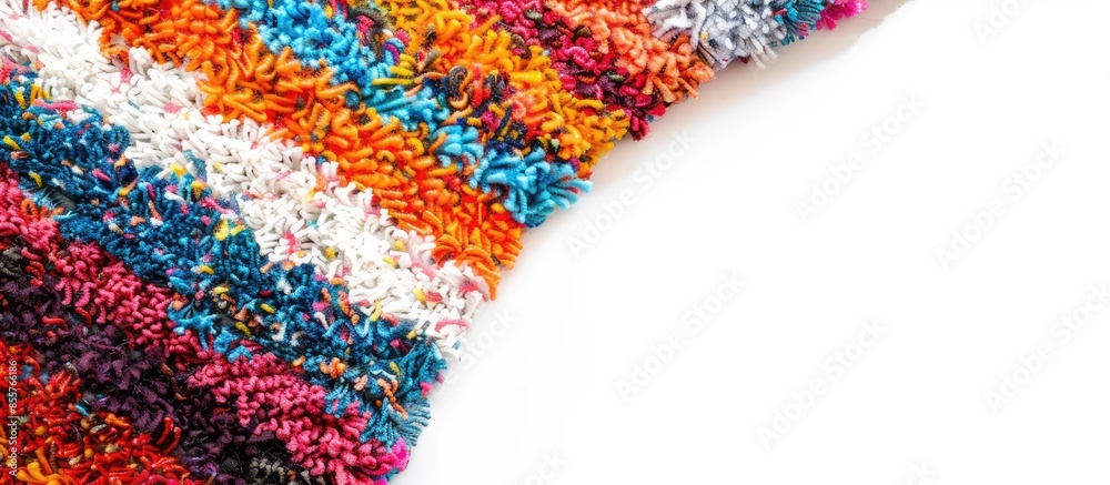 Poster colorful carpet photo on white background. with copy space image. place for adding text or design