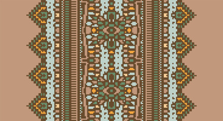 Navajo tribal seamless pattern. Native American ornament. Ethnic South Western decor style. Boho geometric ornament.