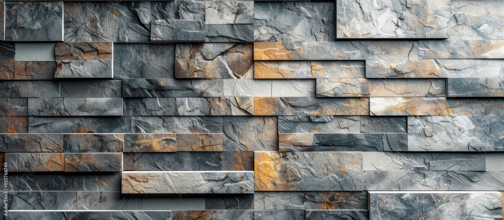 Aufkleber Stone tile design of modern wall. with copy space image. Place for adding text or design