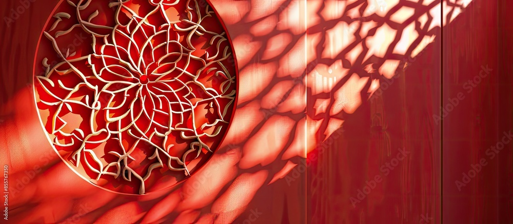 Poster Arabesque shadow, you can use it as overlay layer on any photo.Abstract background with traditional ornament. Copy space image. Place for adding text or design
