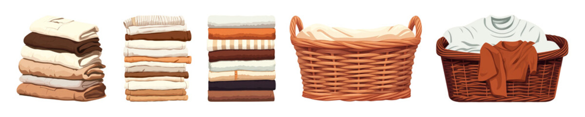 Obraz premium Laundry vector png cut out element set
