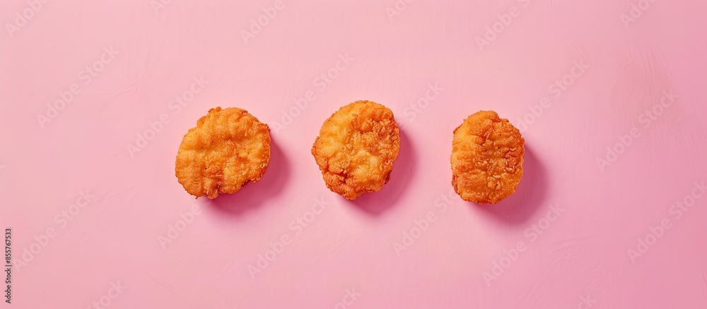 Leinwandbilder chicken nuggets isolated on a pastel background. high quality photo. with copy space image. place fo