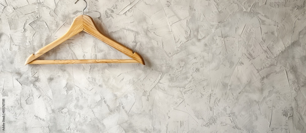Poster wooden hanger on the wall. with copy space image. place for adding text or design
