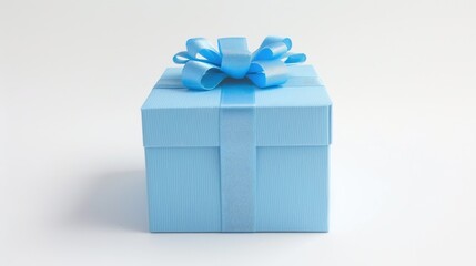Obraz premium Gift box in sky blue color set against a white background