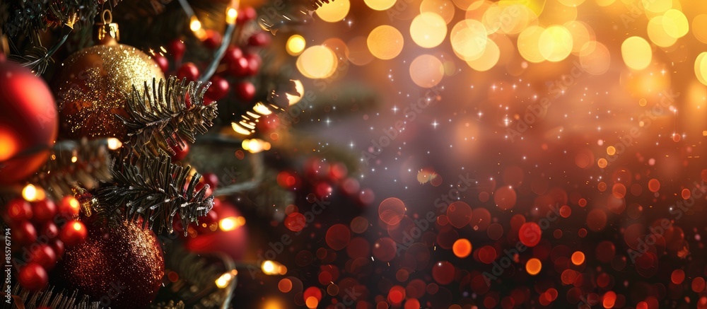 Poster christmas decorations and lights. with copy space image. place for adding text or design
