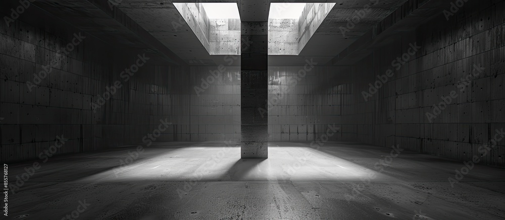 Poster Empty dark abstract concrete room interior. with copy space image. Place for adding text or design