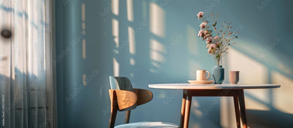 Poster table and chair decoration in the living room or other room. with copy space image. place for adding