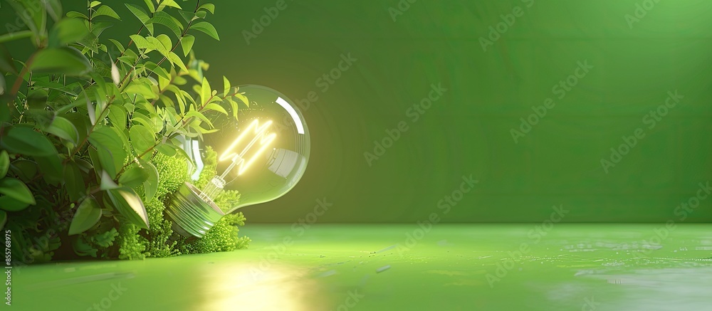 Poster clean green eco energy concept. with copy space image. place for adding text or design
